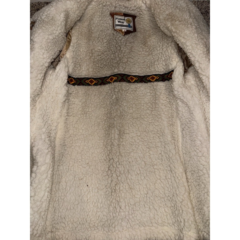 Vintage‎ Women's Pioneer Wear Leather & Sherpa Western Style Coat Size 14 - Picture 9 of 12